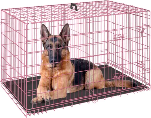 Vista 27 de [Usado] FDW Jaula para perros pequeños de 24 pulgadas plegable de metal con alambre para mascotas, doble puerta con panel divisor para interiores