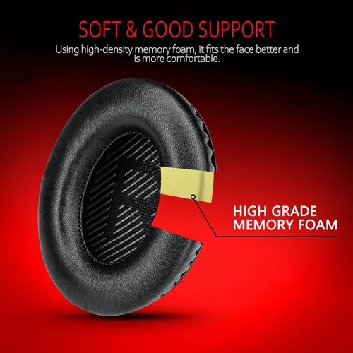 Vista 2 de Krone Kalpasmos - Fundas de repuesto profesional para auriculares Bose, almohadillas de repuesto para QuietComfort 35 Negro