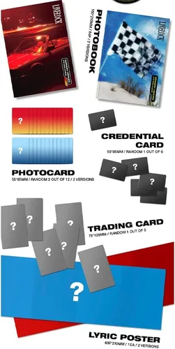 Vista 3 de Korea Xdinary Heroes Livelock 4º mini álbum (A) CD-R, fotolibros, tarjeta de credencial, tarjeta de fotos, póster lírico comercial, verde, 8.86 x
