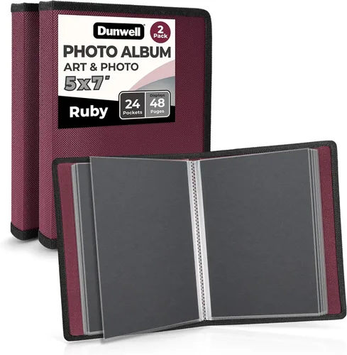 Vista 11 de Álbum de fotos Dunwell 4x6 (2 paquetes, negro), papel de montaje, pequeño portafolio de arte de 4 x 6, carpeta de presentación con 24 fundas