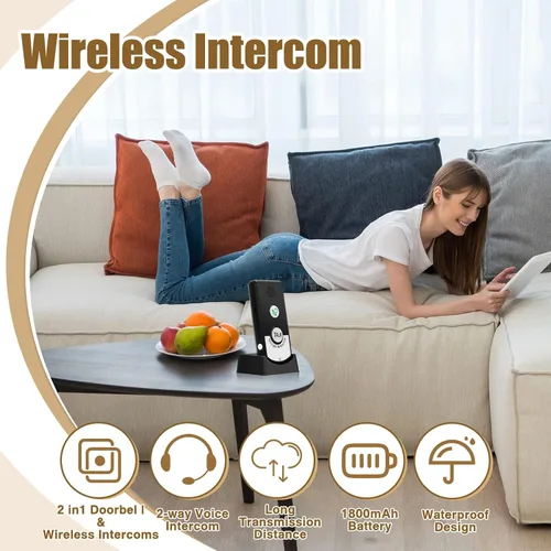 Vista 2 de Intercomunicadores para el hogar, intercomunicador de 2 vías, sistema de intercomunicación súper largo alcance, 1,345.1 ft a 1,607.6 ft sistema