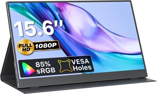 Vista 10 de VisionOwl Monitor portátil dual de 15.6 pulgadas 1080P FHD 107% sRGB segunda pantalla plegable, USB-C HDMI HDR, monitor de viaje apilado