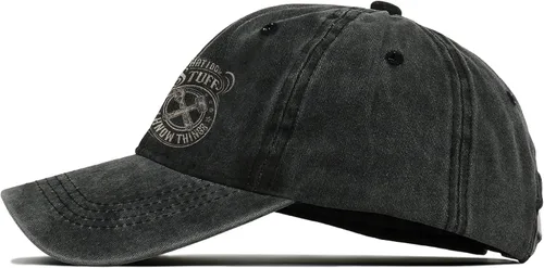 Vista 3 de I Fix Stuff and Know Things Sombrero para hombre, I Fix Things Hat, I Fix Stuff Hat, I Fix Things and I Know Stuff Hat 3 (negro)