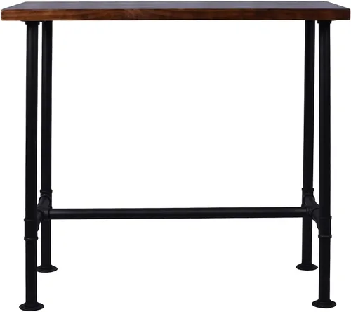 Vista 3 de Mesa de comedor de tubería de diseño industrial DIY, mesa de comedor informal para bar, mesa para computadora portátil, estudio moderno, mesa