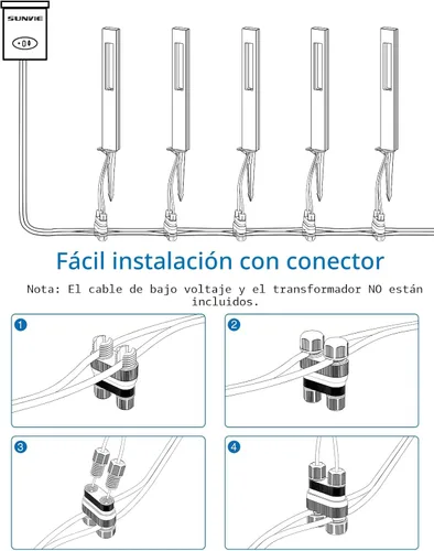 Vista 6 de SUNVIE Luces de sendero de bajo voltaje de 3 W, 3000 K, luces LED de paisaje de bajo voltaje, 12 V, impermeables, luces de sendero de paisaje