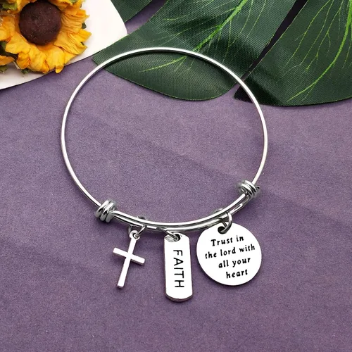Vista 6 de Pulsera de joyería cristiana para hija, regalos para hija, joyería religiosa, versículo de la Biblia, regalo cristiano inspirador para mujeres, hija