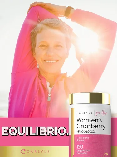 Vista 6 de Carlyle Cranberry Plus Probióticos para Mujer 120 Cápsulas