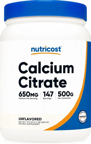 Vista 6 de Nutricost Citrato de calcio en polvo (8.82 oz) sin sabor
