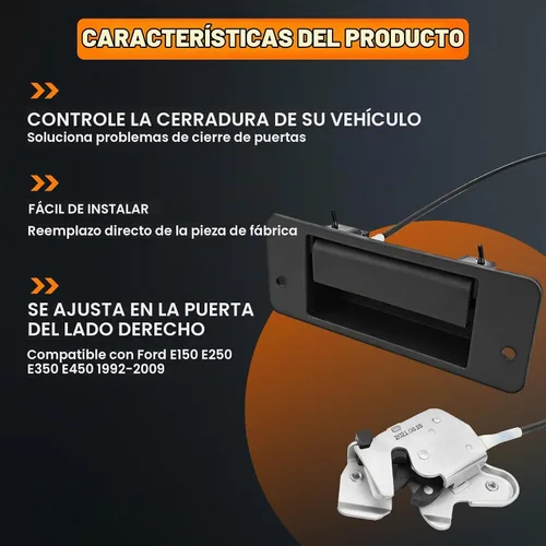 Vista 8 de Yinlowa - Pestillo de puerta inferior para Ford E150 E250 E350 E450, 6C2Z-15264A01-AA Puerta de carga con bisagras al 40% del lado del pasajero