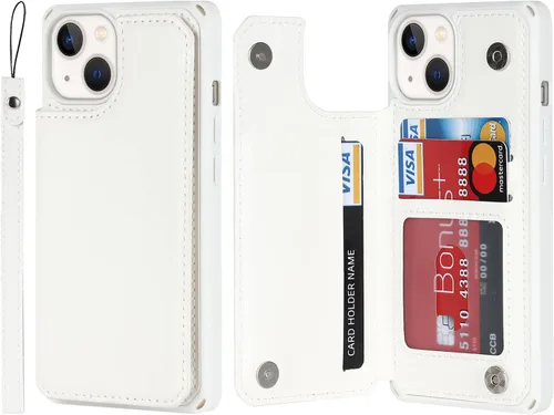 Vista 26 de Cavor para iPhone 14 Plus Funda tipo cartera con tarjetero, Funda tipo cartera para iPhone 14 Plus para mujeres, Doble cierre magnético a prueba