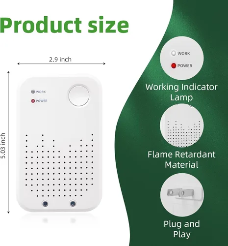 Vista 9 de Ionizadores de aire enchufables, paquete de 2 unidades sin filtro, purificadores de aire portátiles silenciosos para dormitorio, cocina, baño