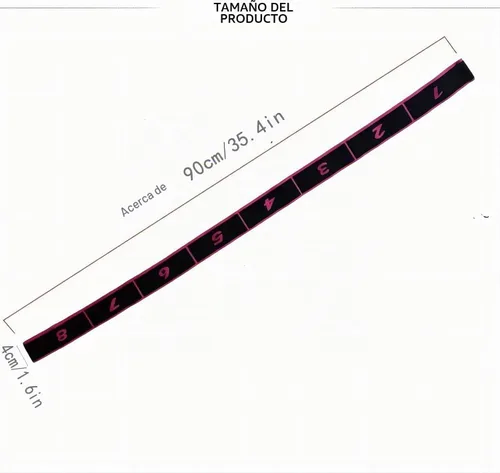 Vista 2 de Fitness Resistance Band for Stretching and Yoga 1pcs rojo
