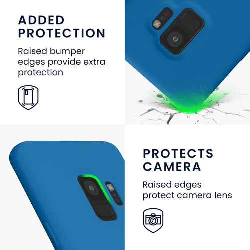 Vista 3 de kwmobile Funda compatible con Samsung Galaxy S9 - Funda de silicona TPU con acabado suave - Blue Reef