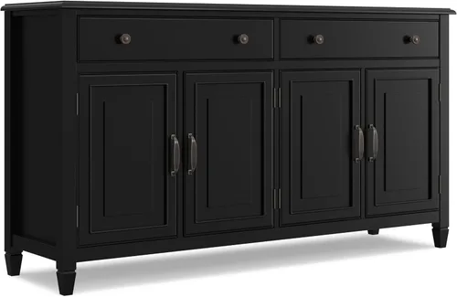 Vista 19 de SIMPLIHOME Connaught - Armario de madera maciza de 60 pulgadas de ancho, color negro