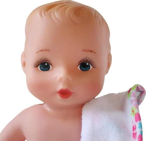 Vista 5 de Muñeca de baño Baby's First de 9 pulgadas Skin-So-Soft para bebé, manta de baño rosa