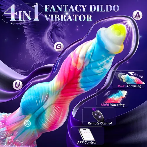 Vista 2 de Consolador de empuje juguetes sexuales vibrador - 10.2 pulgadas 4 en 1 enormes consoladores gruesos juguetes anales, monstruo consolador grande