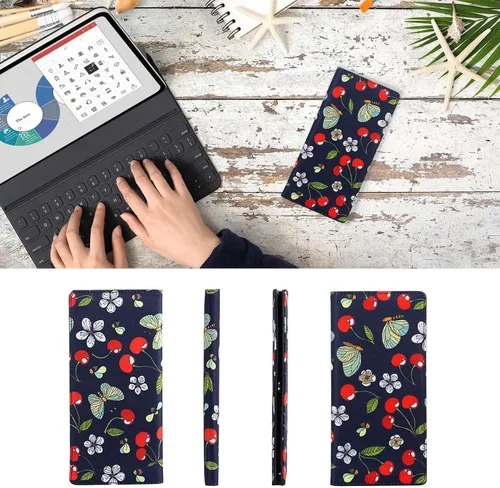 Vista 158 de HUA ANGEL Billetera ultra delgada para mujer, con bloqueo RFID, tarjetero de crédito, plegable, largo, hebilla magnética, billete para mujer, Owl