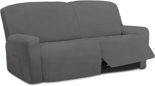 Vista 62 de Easy-Going - Funda elástica de microfibra para sofá reclinable seccional, suave vellón ajustable a tu sofá de 2 cuerpos, lavable, protector