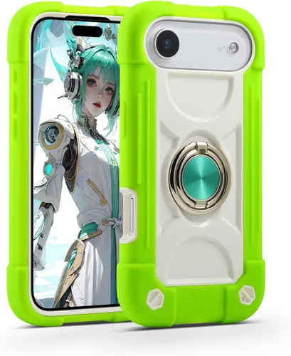 Vista 89 de MARKILL Funda compatible con iPhone Air de 6.5 pulgadas 2025 con soporte de anillo giratorio de 360 grados, protección contra caídas de grado