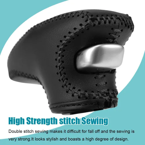 Vista 3 de LEXLEY Funda de palanca de cambios de cuero para Dodge 2015-2023 Charger Challenger, 2016-2023 Durango - Costuras negras