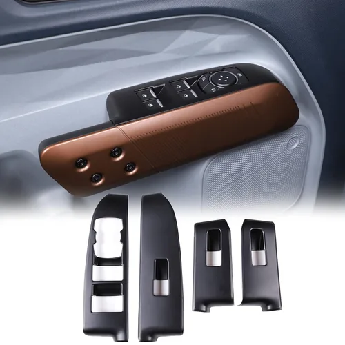Vista 11 de Aunginsy Adhesivo para panel de botón de elevación de vidrio para puerta de automóvil, compatible con Ford Maverick 2022-2025, fibra de carbono