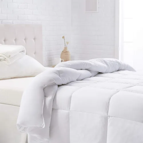 Vista 10 de Amazon Basics Edredón alternativo de plumón blanco e relleno de edredón con pestañas en las esquinas, lavable a máquina, tamaño individual