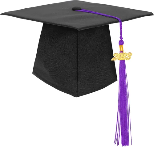 Vista 18 de Gorra de graduación negra con borla 2023/2024 para secundaria y licenciatura Negro Tassel