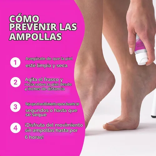 Vista 7 de Barefoot Scientist PreHeels+ Spray de prevención de ampollas, innovadora barrera protectora invisible contra ampollas