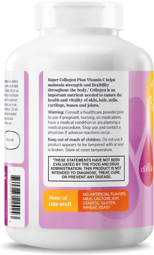 Vista 9 de 21st Century Super Collagen Plus - Tabletas de vitamina C, 6000 mg, 180 Colágeno de 6000 mg por porción con vitamina C para ayudar a mantener