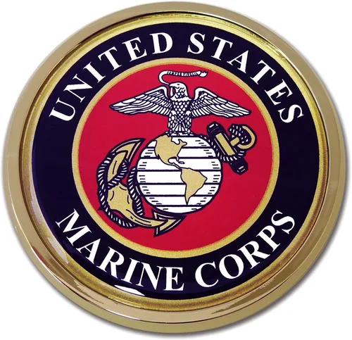 Vista 10 de Emblema de camuflaje cromado para automóvil de Marine Corps