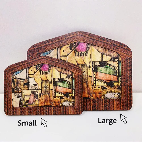 Vista 7 de Rompecabezas de madera de Jesús, rompecabezas de pesebre con diseño de madera quemada, decoración de escultura de rompecabezas de Jesús