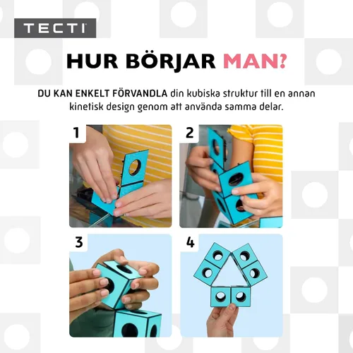 Vista 5 de TECTI Sistema de construcción cinética – Cubos con movimientos sísmicos – Consta de cubos interconectados tridimensionales – Construye más de 50