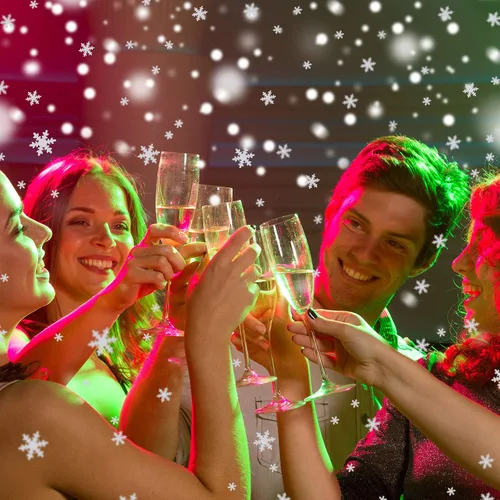 Vista 7 de Skylety 100 piezas de confeti grande de copo de nieve de 1.97 pulgadas, confeti de Navidad con purpurina de doble cara, decoración de mesa de fiesta