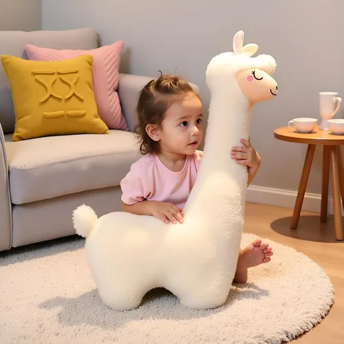 Vista 6 de Ryttir Peluche de llama grande de 29.5 pulgadas, 15% Chubbier, almohada corporal de alpaca suave con peso para niños y adultos, regalo perfecto