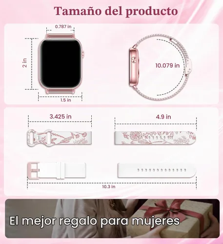 Vista 8 de Reloj inteligente de 1.83 pulgadas para mujer con llamada Bluetooth (respuesta/marcación), rastreador de actividad física con más de 100 modos