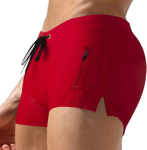 Vista 9 de TONLEN Traje de baño corto para hombre con bolsillo con cremallera Verde militar #2