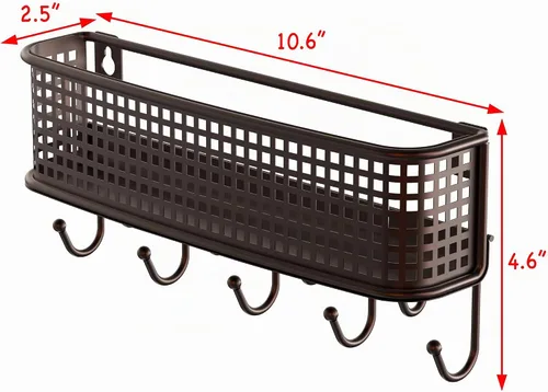Vista 6 de Deco Brothers Organizador y soporte para llaves y correo de pared, bronce