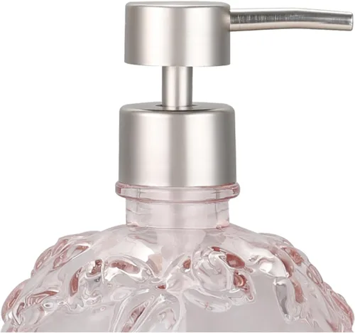 Vista 3 de Dispensador de Jabón de Vidrio Transparente con Bomba, Dispensador de Jabón Recargable para Baño, Cocina y Encimera, Diseño Elegante y Duradero