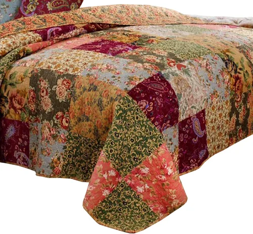 Vista 2 de Benjara Kamet - Juego de edredón de 5 piezas de tela tamaño Queen con estampados florales, multicolor