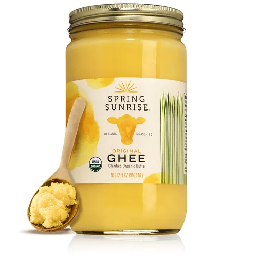 Vista 8 de Spring Sunrise Ghee marrón orgánico alimentado con pasto de 8 onzas Keto