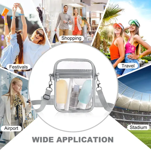 Vista 17 de Clear Crossbody Bag, Stadium Approved Clear Purse Bag With Adjustable Shoulder Strap, Messenger Bags