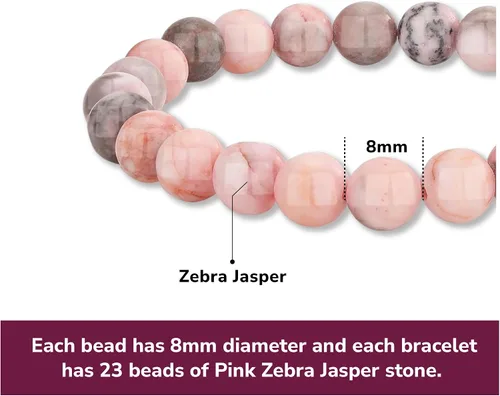 Vista 19 de Crystal Vibe Pulseras de cuentas de 0.315 in para mujeres y hombres, pulseras de cristal con piedras preciosas naturales, tamaño elástico ajustable