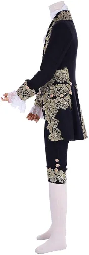 Vista 4 de Disfraz victoriano para hombre traje de rococó chaleco de príncipe para cosplay de Halloween