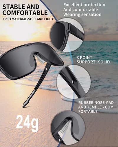 Vista 2 de Gafas de sol deportivas polarizadas para hombres y mujeres, jóvenes, béisbol, correr, ciclismo, conducción, pesca, tenis, golf, motor TAC UV400 TR90