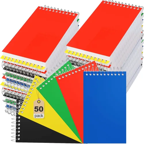 Vista 7 de Leelosp Cuadernos pequeños en espiral de 3 x 5 pulgadas, bloc de notas de bolsillo con 75 hojas cada uno, mini blocs de espiral superior para notas