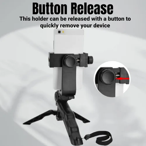 Vista 4 de Soporte de clip para teléfono celular, trípode resistente compatible con iPhone, teléfonos inteligentes, para trípode resistente, para trípode