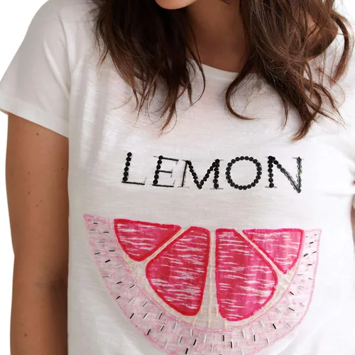 Vista 5 de Ellos Camiseta con cuello redondo para mujer, talla grande