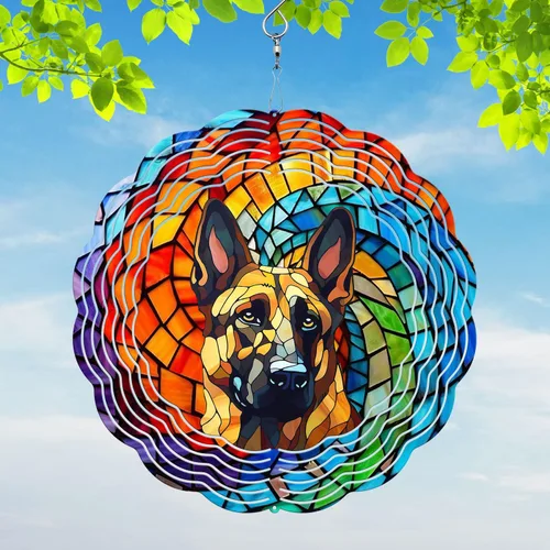 Vista 13 de Dachshund Yard and Garden Wind Spinner, exclusivo 3D colgante Dachshund Wind Spinner