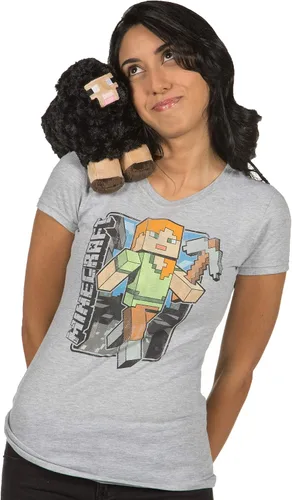Vista 3 de JINX Minecraft Oveja de peluche de peluche, negro, 10 pulgadas de largo