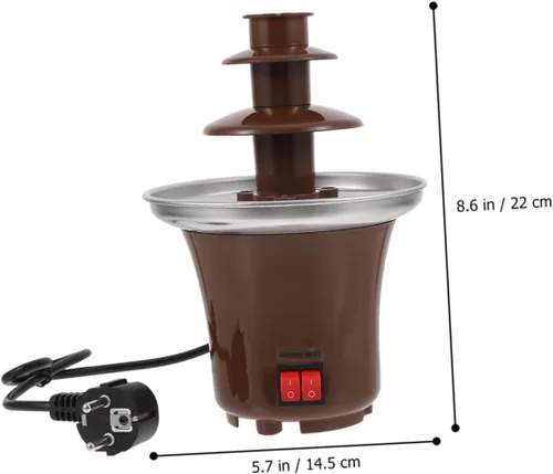 Vista 8 de FUOYLOO Máquina de fuente de fondue de chocolate con diseño resistente a la temperatura para fiestas y reuniones familiares para galletas, fresas